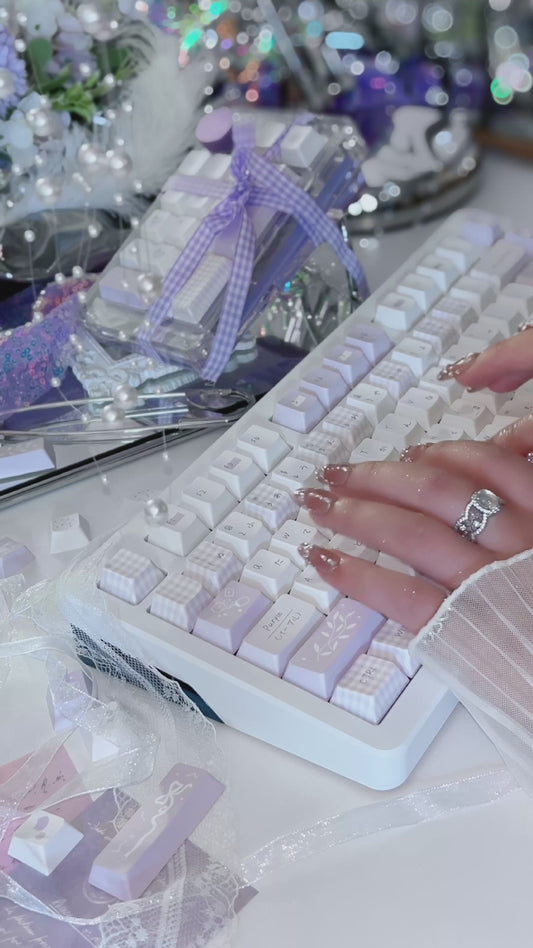 ONLY 1Instock Prebuilt Aluminum Customized Mechanical Keyboard Buff75 Cold White Casio Color Combo Set（not including num pad）