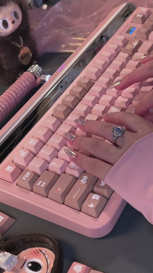 Preorder Prebuilt Aluminum Customized Mechanical Keyboard Targa98 Pink Set