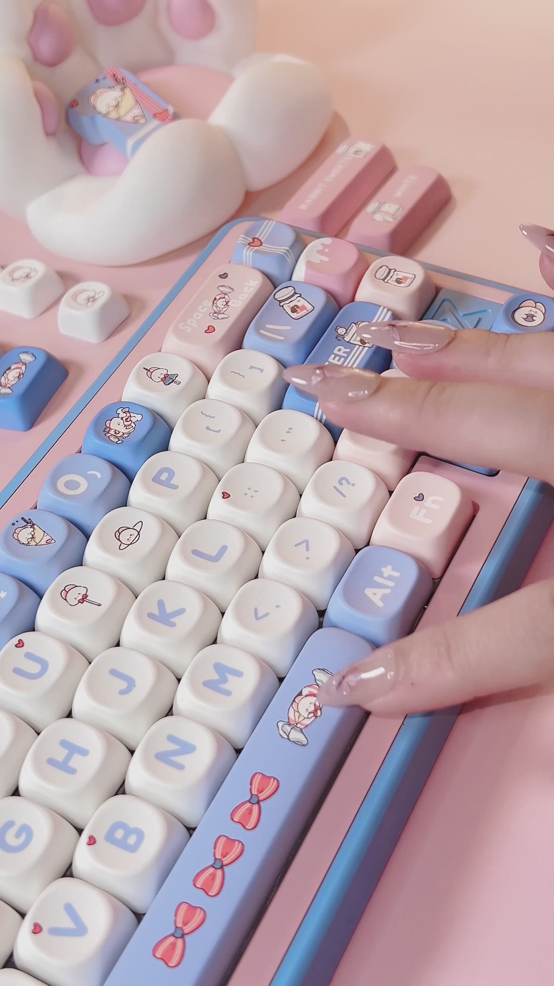 Only 1 In-stock】Prebuilt BUFF65 Blue Pink Bunny Aluminum