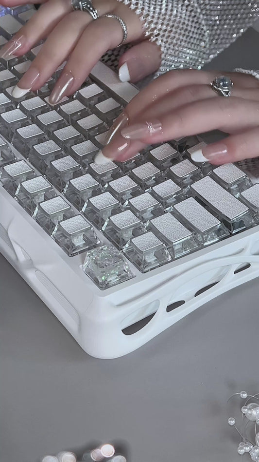 Unboxing Sample For Sales ONLY 1 Instock Prebuilt Aluminum Customized Mechanical Keyboard Gravastar MERCURY K1 lite white with leather-top special Keycaps