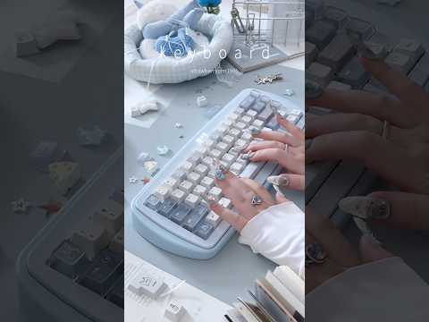 ONLY 1 Instock Prebuilt Aluminum Custom Mechanical Keyboard Croissant65 Blue Keyboard Set
