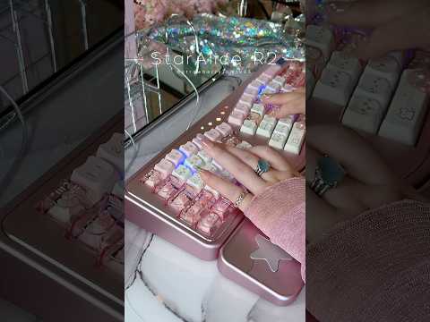 Preorder Prebuilt Aluminum Customized Mechanical Keyboard Staralice Anodized Pink set with Wristrest & switch & Cat Keycaps